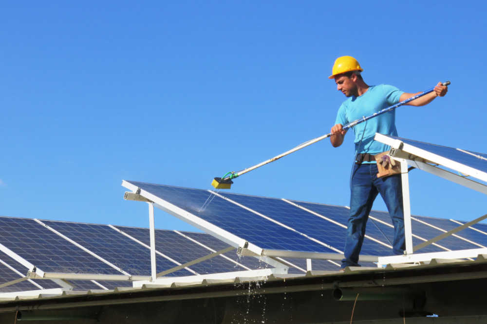 professional cleaning solar panels