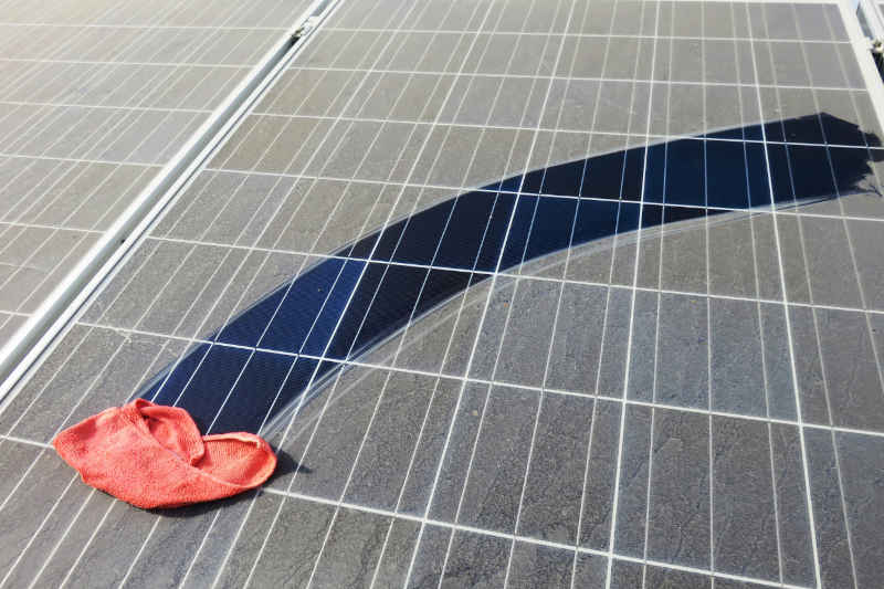 clean versus dirty solar panel